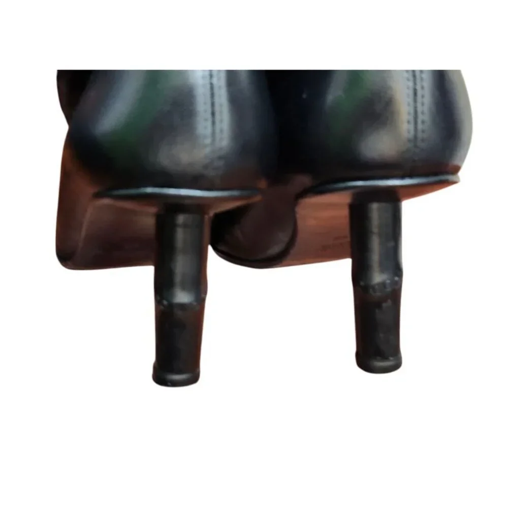 Gucci by Tom Ford S/S 2002 Bamboo Ankle Boots stretch leather bamboo heel bootie